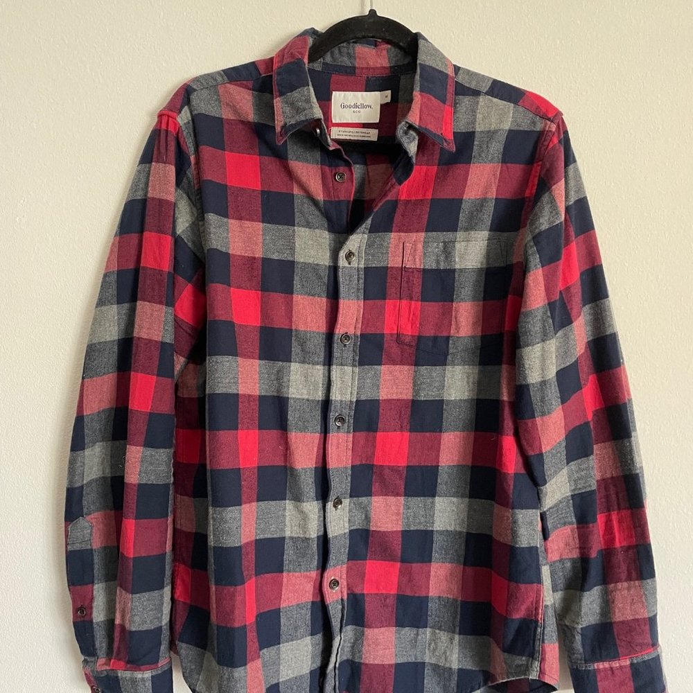 Goodfellow & Co. Red & Navy Flannel Plaid Shirt
